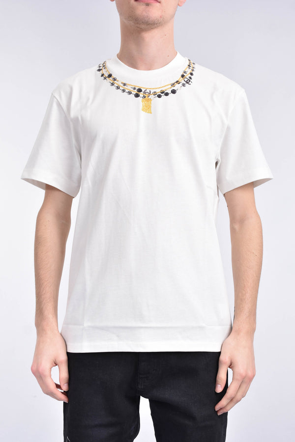 IH NOM UH NIT T-shirt whit necklaces print on front and lowercase logo on back