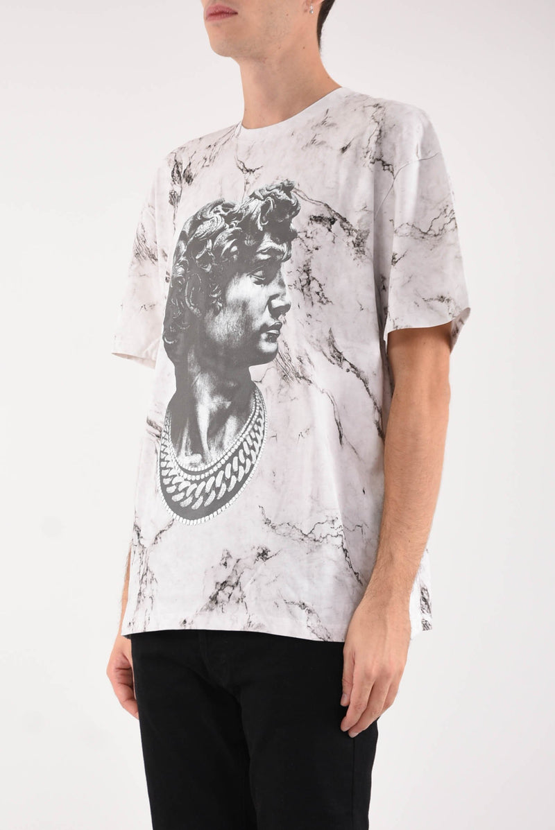 IH NOM UH NIT T-shirt marble all over david statute on front