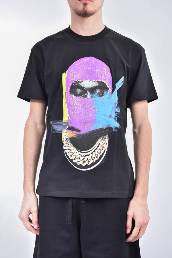 IH NOM UH NIT T-shirt whit mask painted on front and logo