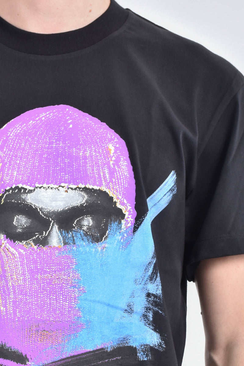 IH NOM UH NIT T-shirt whit mask painted on front and logo