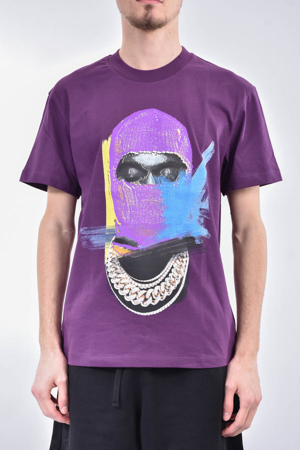 IH NOM UH NIT T-shirt whit mask painted on front and logo