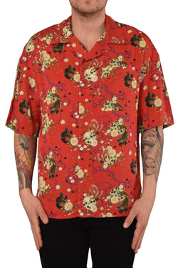 IH NOM UH NIT CAMICIA RED GARDEN PRINT