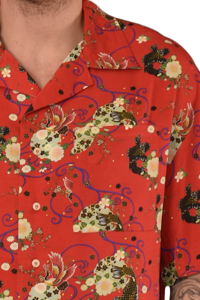 IH NOM UH NIT CAMICIA RED GARDEN PRINT