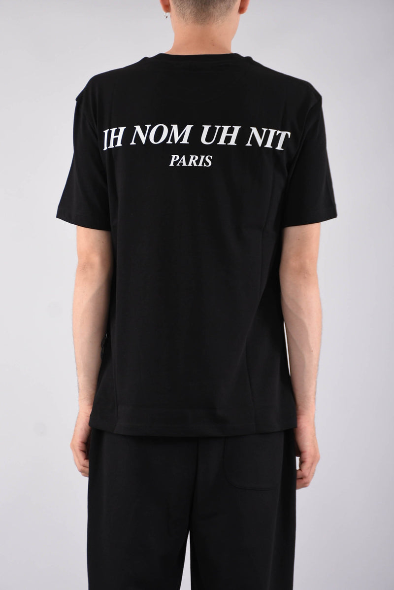 IH NOM UH NIT T-shirt classic fit whit black pearl woman