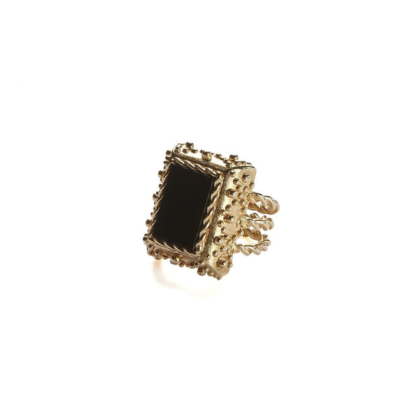 EMANUELE BICOCCHI GOLD PLATED STONE RING