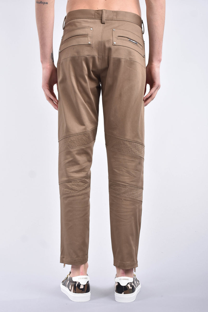 LES HOMMES Pantaloni con dettagli in cotone