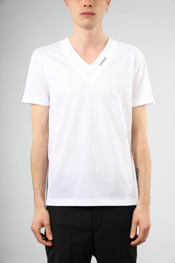 LES HOMMES T-shirt doppio collo in lyocell