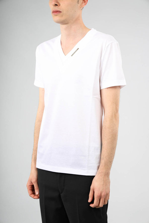 LES HOMMES T-shirt doppio collo in lyocell