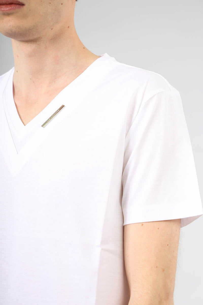 LES HOMMES T-shirt doppio collo in lyocell