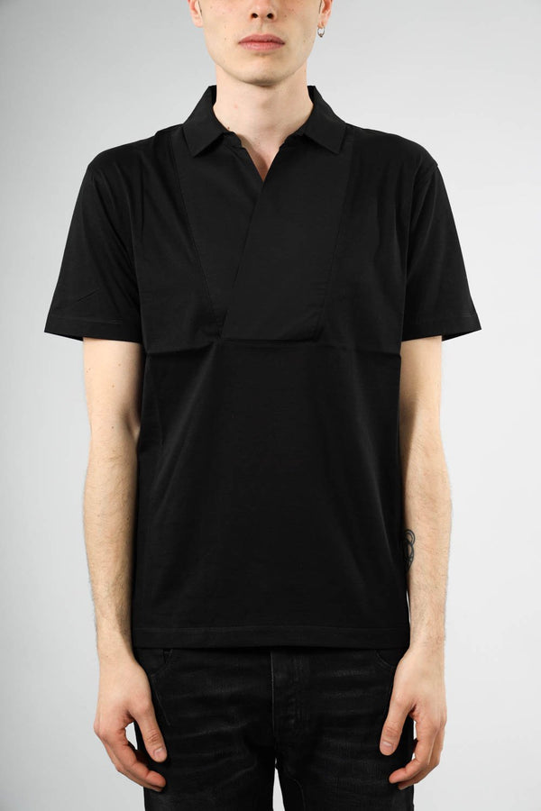 LES HOMMES T-shirt collo camicia in cotone