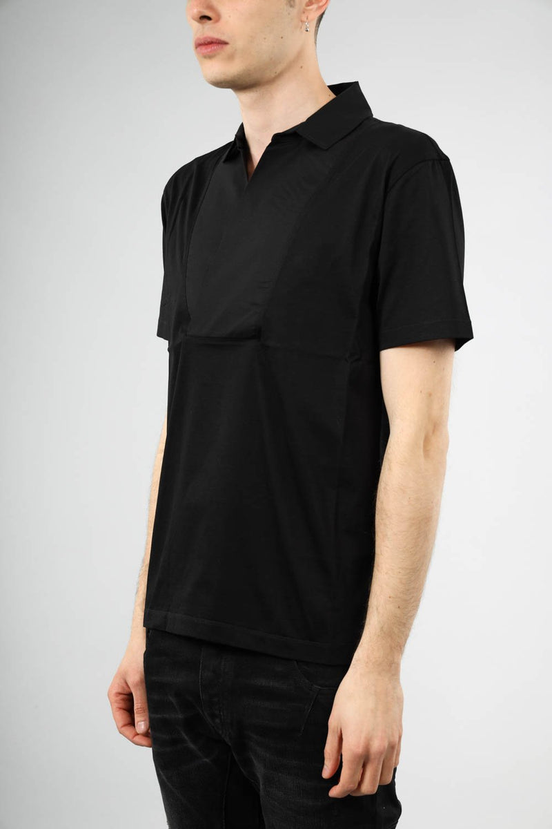 LES HOMMES T-shirt collo camicia in cotone