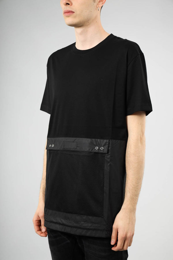 LES HOMMES T-shirt con inserto in nylon