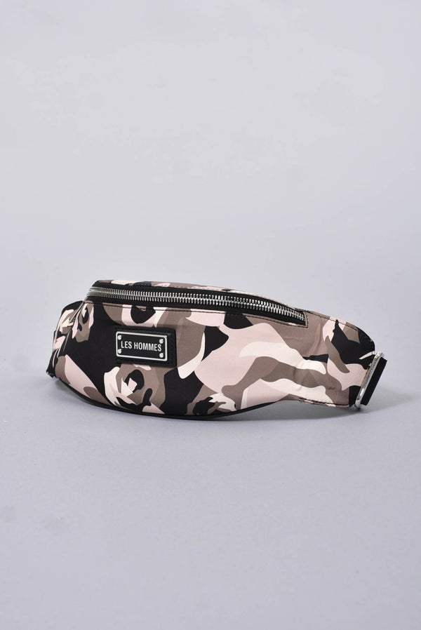 LES HOMMES Marsupio camouflage stampato in nylon