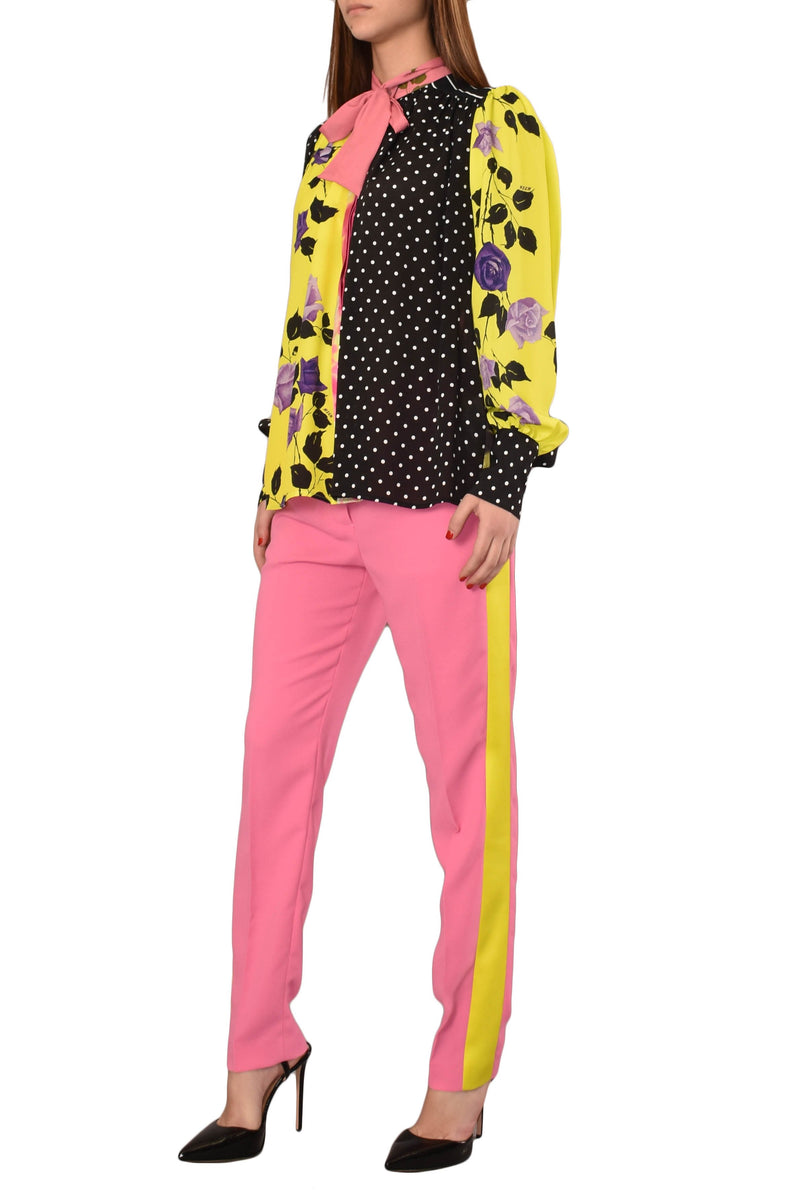 MSGM PANTALONI SLIM CON BANDE LATERALI