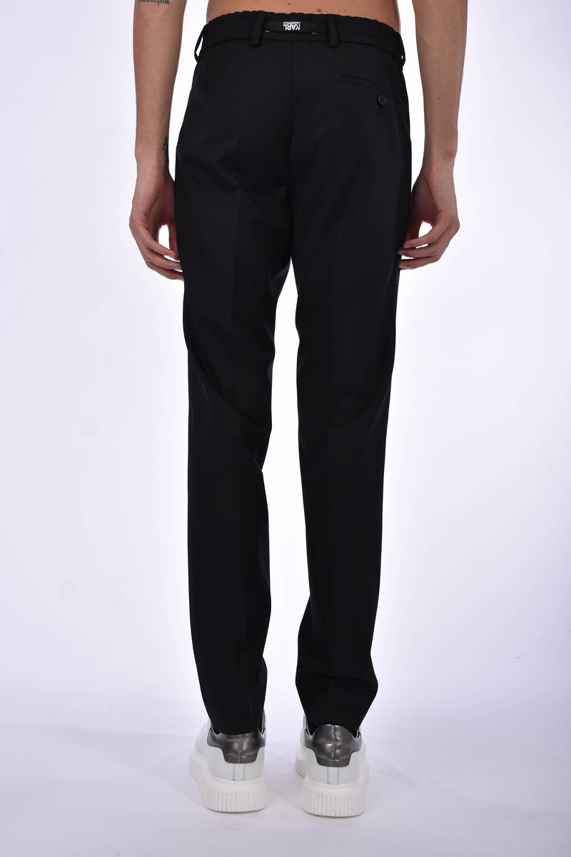 KARL LAGERFELD PANTALONI JOGGER IN LANA