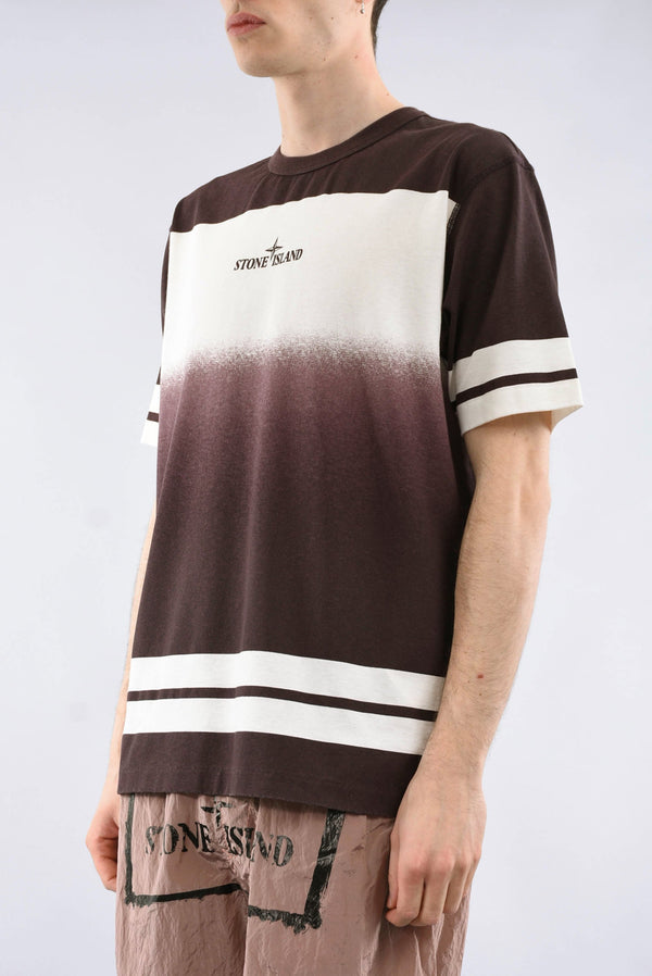 STONE ISLAND T-shirt shaded print + stripe