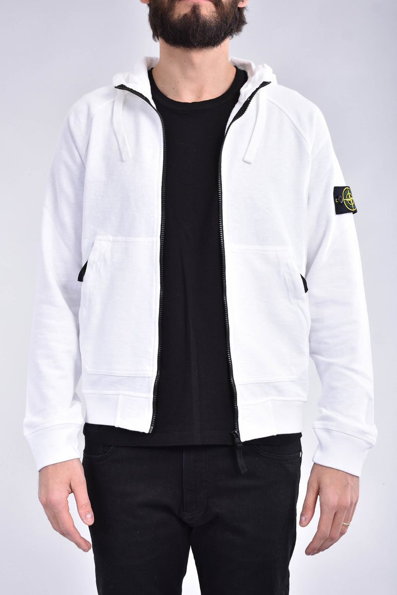 STONE ISLAND Felpa tinto in capo con zip