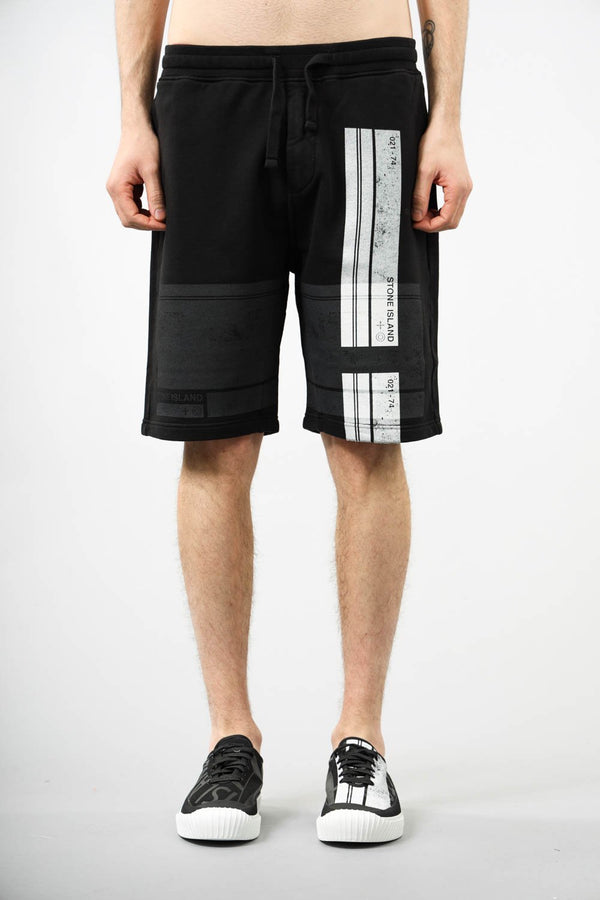 STONE ISLAND Bermuda jogging block in felpa