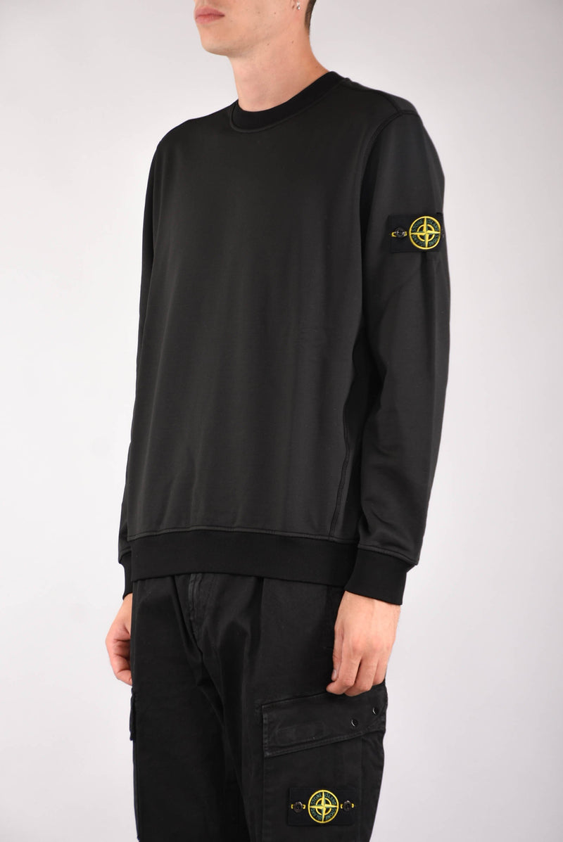 STONE ISLAND Felpa girocollo in cotone nylon