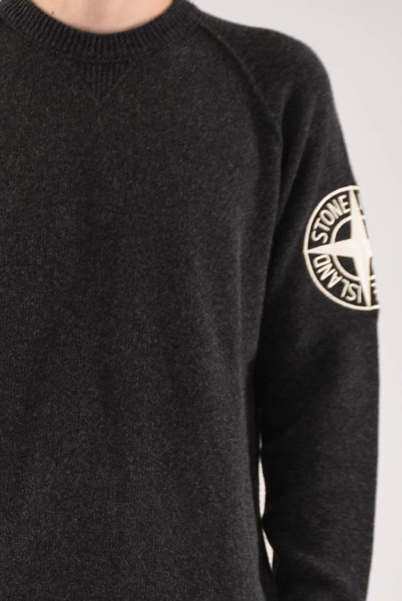 STONE ISLAND Maglia in lana geelong con ricamo