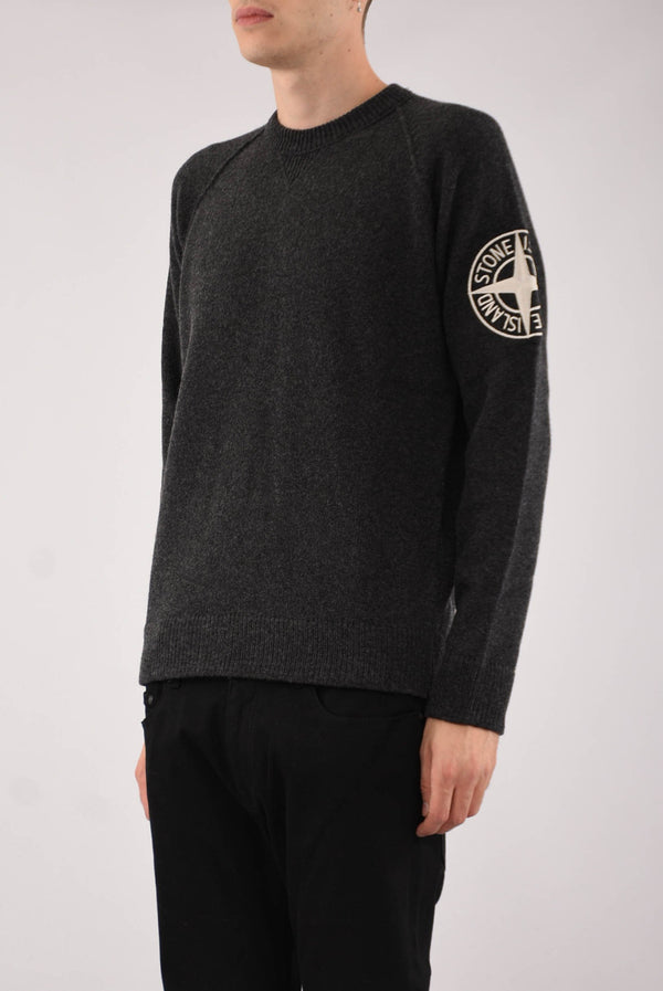 STONE ISLAND Maglia in lana geelong con ricamo