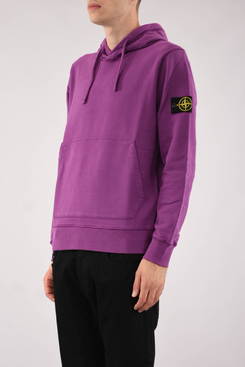 STONE ISLAND Felpa con cappuccio in cotone