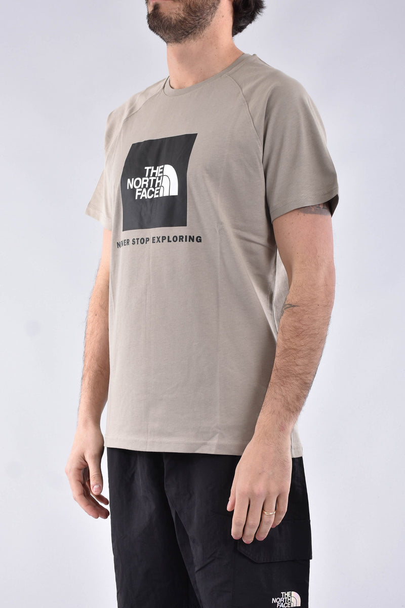 THE NORTH FACE T-shirt raglan redbox in cotone