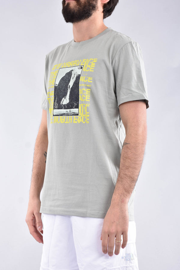 THE NORTH FACE T-shirt warped type in cotone