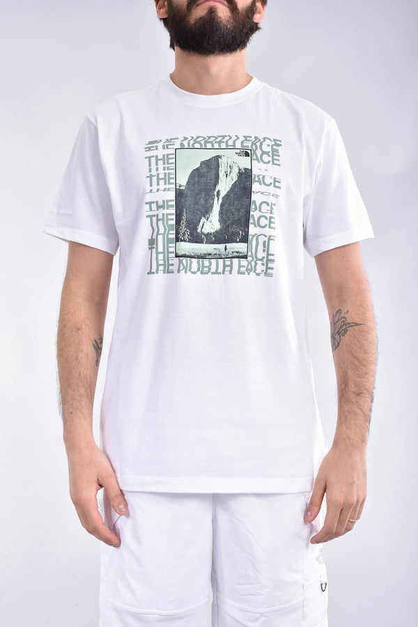 THE NORTH FACE T-shirt warped type in cotone