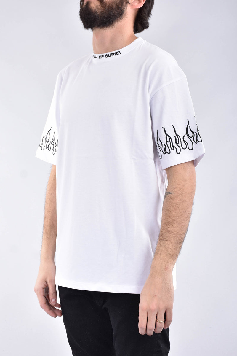 VISION OF SUPER T-shirt black flame in cotone