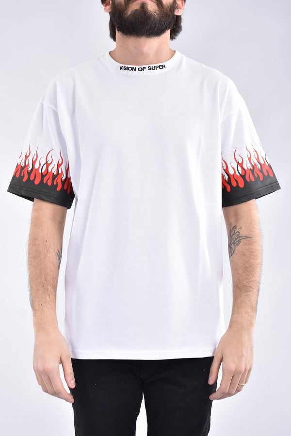 VISION OF SUPER T-shirt double flame in cotone