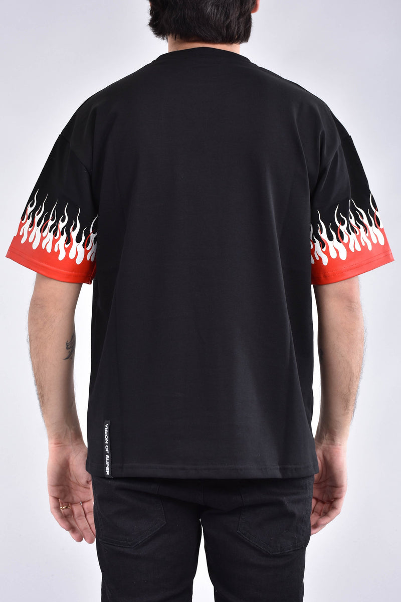 VISION OF SUPER T-shirt double flame in cotone