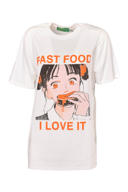 WHITE T-SHIRT MODELLO FAST FOOD