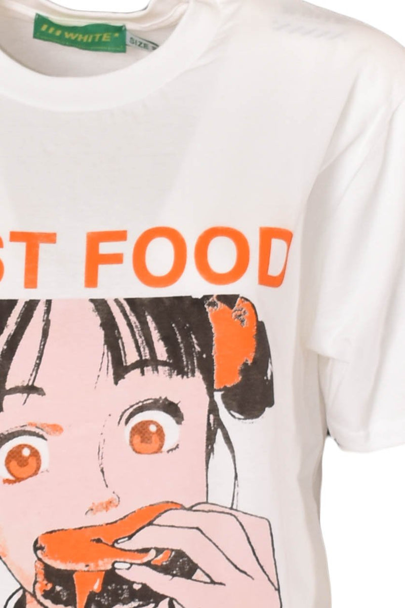 WHITE T-SHIRT MODELLO FAST FOOD